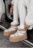 Schuhe śniegowce z kożuszkiem Silent Snow Beige