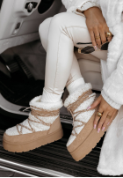 Schuhe śniegowce z kożuszkiem Silent Snow Beige