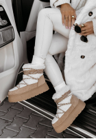 Schuhe śniegowce z kożuszkiem Silent Snow Beige