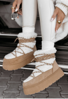 Schuhe śniegowce z kożuszkiem Silent Snow Beige