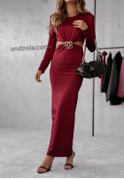 Kleid z wcycięciami Velvet Riches Rot