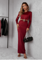 Kleid z wcycięciami Velvet Riches Rot