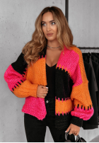 Krótki Cardigan oversize Seriously Prett pomarańczowo-Rosa