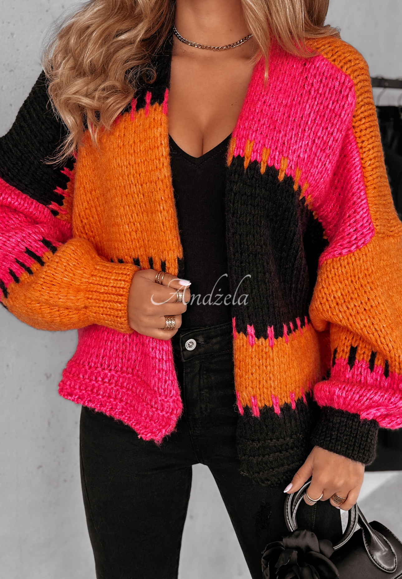 Kurzer Overisze Cardigan Seriously Pretty orange-rosa