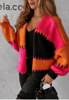 Krótki Cardigan oversize Seriously Prett pomarańczowo-Rosa