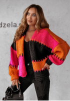 Krótki Cardigan oversize Seriously Prett pomarańczowo-Rosa