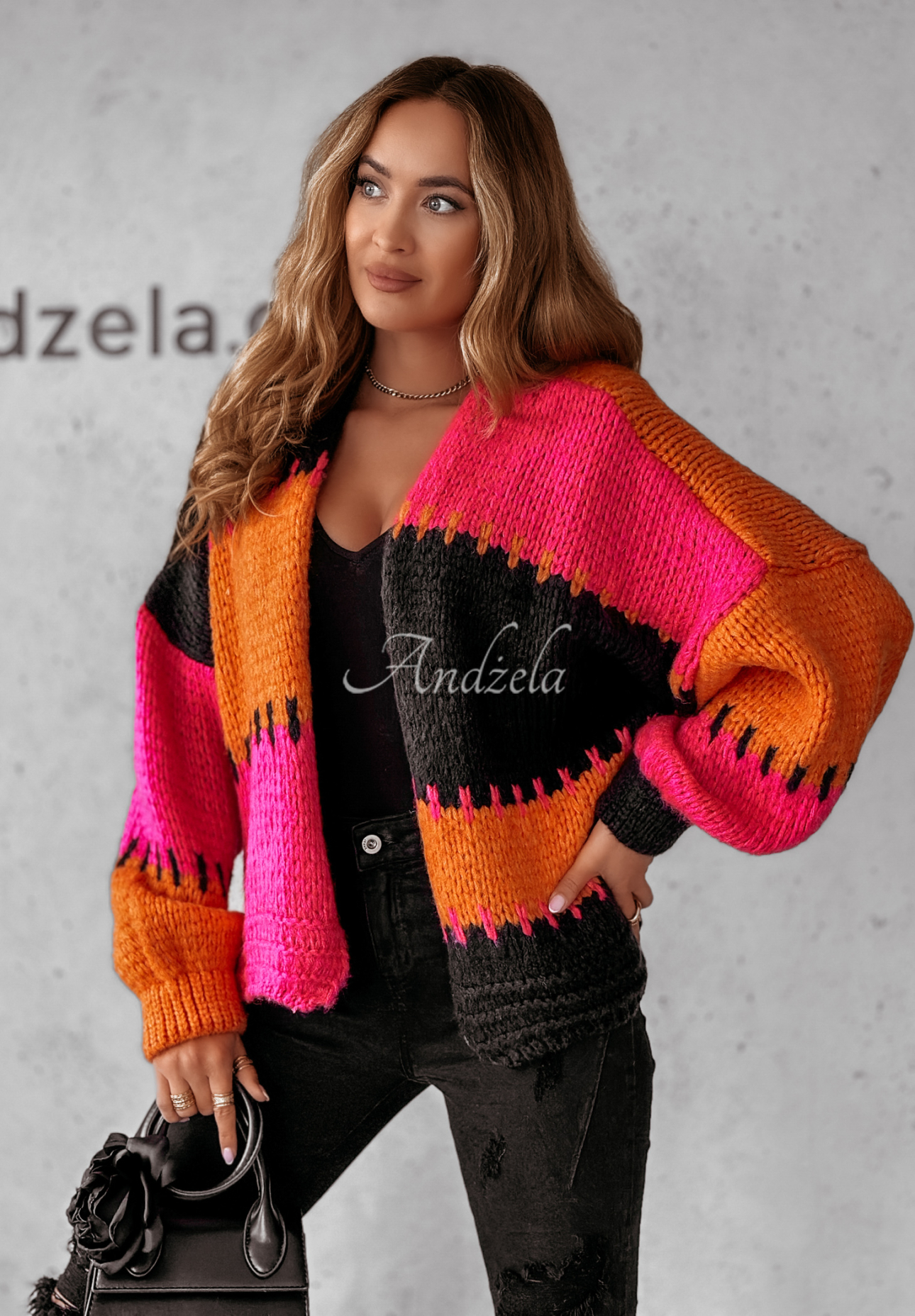 Kurzer Overisze Cardigan Seriously Pretty orange-rosa