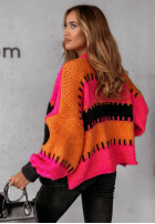 Krótki Cardigan oversize Seriously Prett pomarańczowo-Rosa