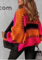 Krótki Cardigan oversize Seriously Prett pomarańczowo-Rosa