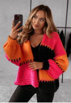 Krótki Cardigan oversize Seriously Prett pomarańczowo-Rosa