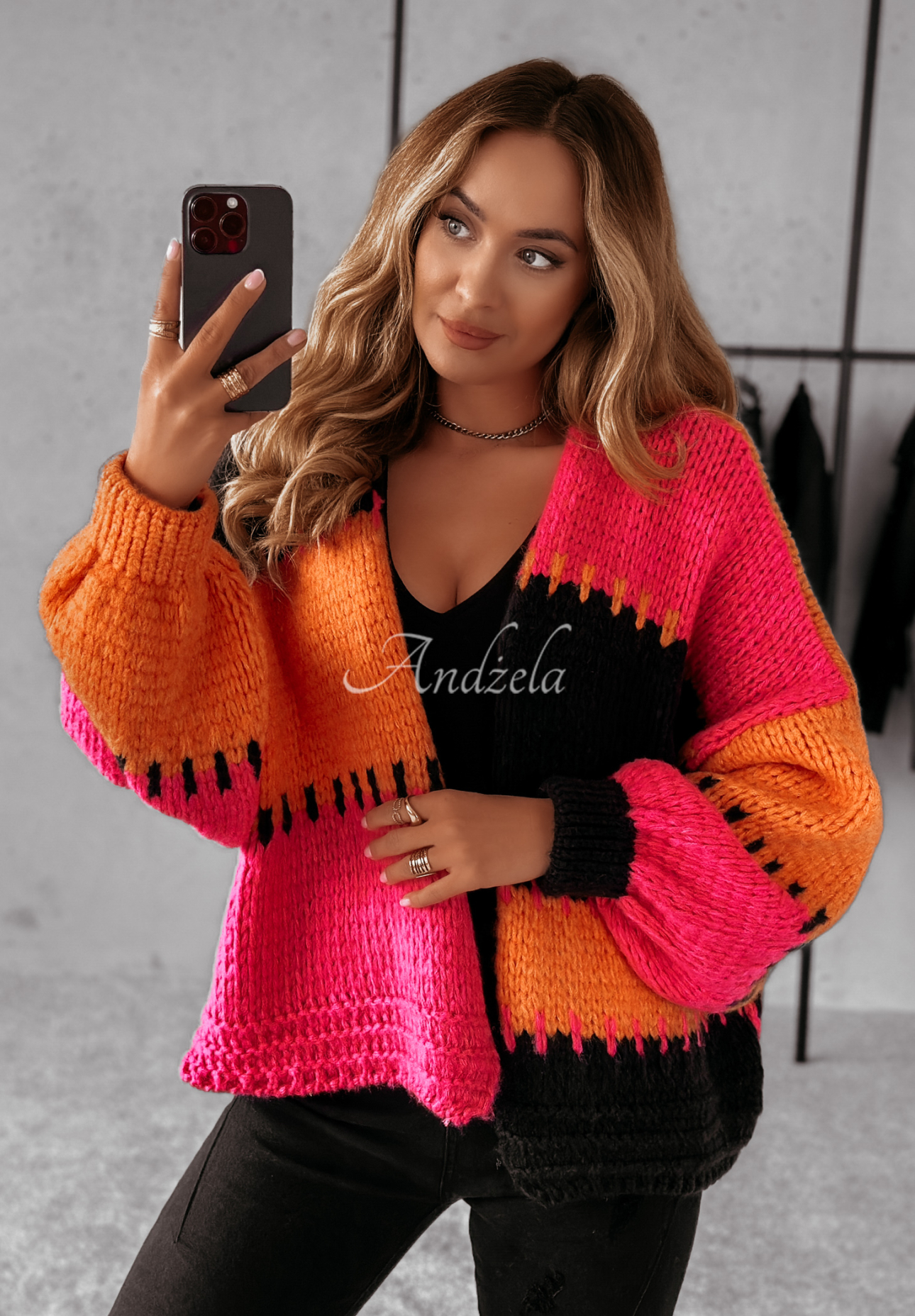 Kurzer Overisze Cardigan Seriously Pretty orange-rosa