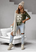 Bluse z nadrukiem Brooklyn 85 Khaki