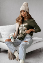 Bluse z nadrukiem Brooklyn 85 Khaki