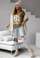 Bluse z nadrukiem Brooklyn 85 Camel