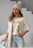 Bluse z nadrukiem Brooklyn 85 Beige