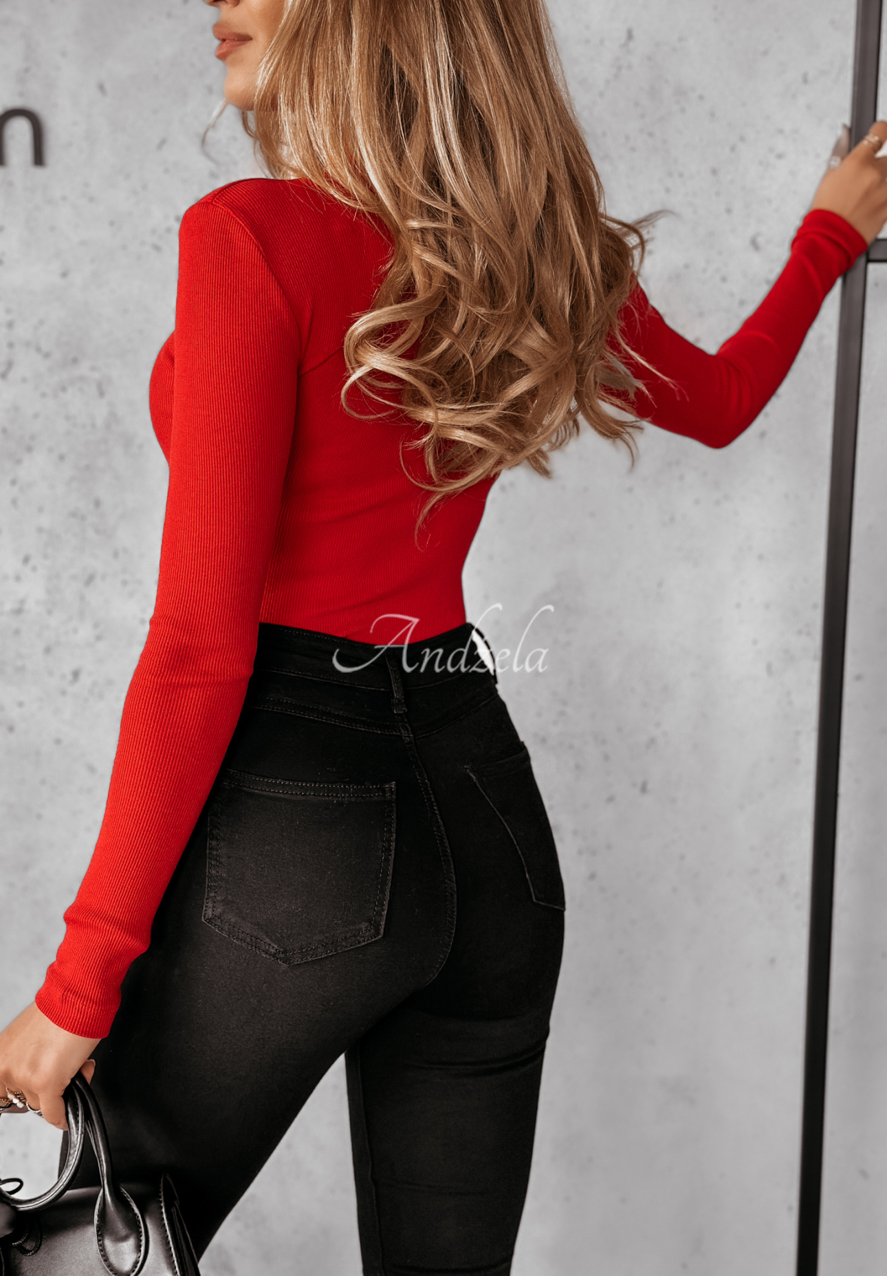 Gerippte Bluse mit Rollkragen Believe In Tomorrow Rot