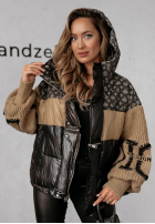 Pikowana Jacke Cold Hands Schwarz-Camel