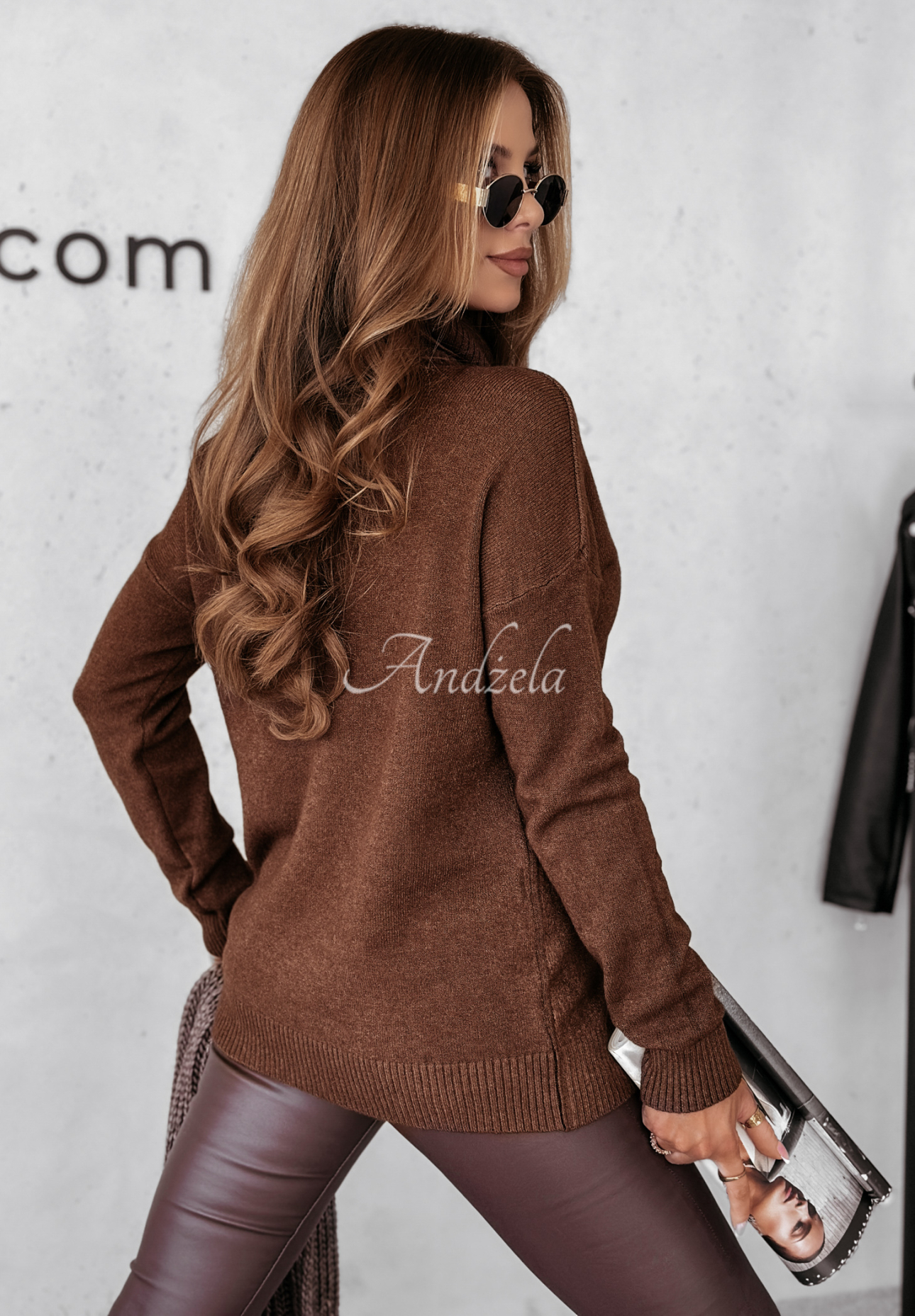 Langer Rollkragenpullover La Dolce Vita Schokoladenbraun