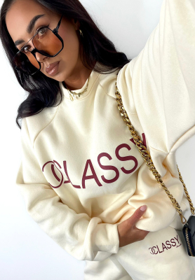 Langes Sweatshirt mit Print La Milla Classy Beige