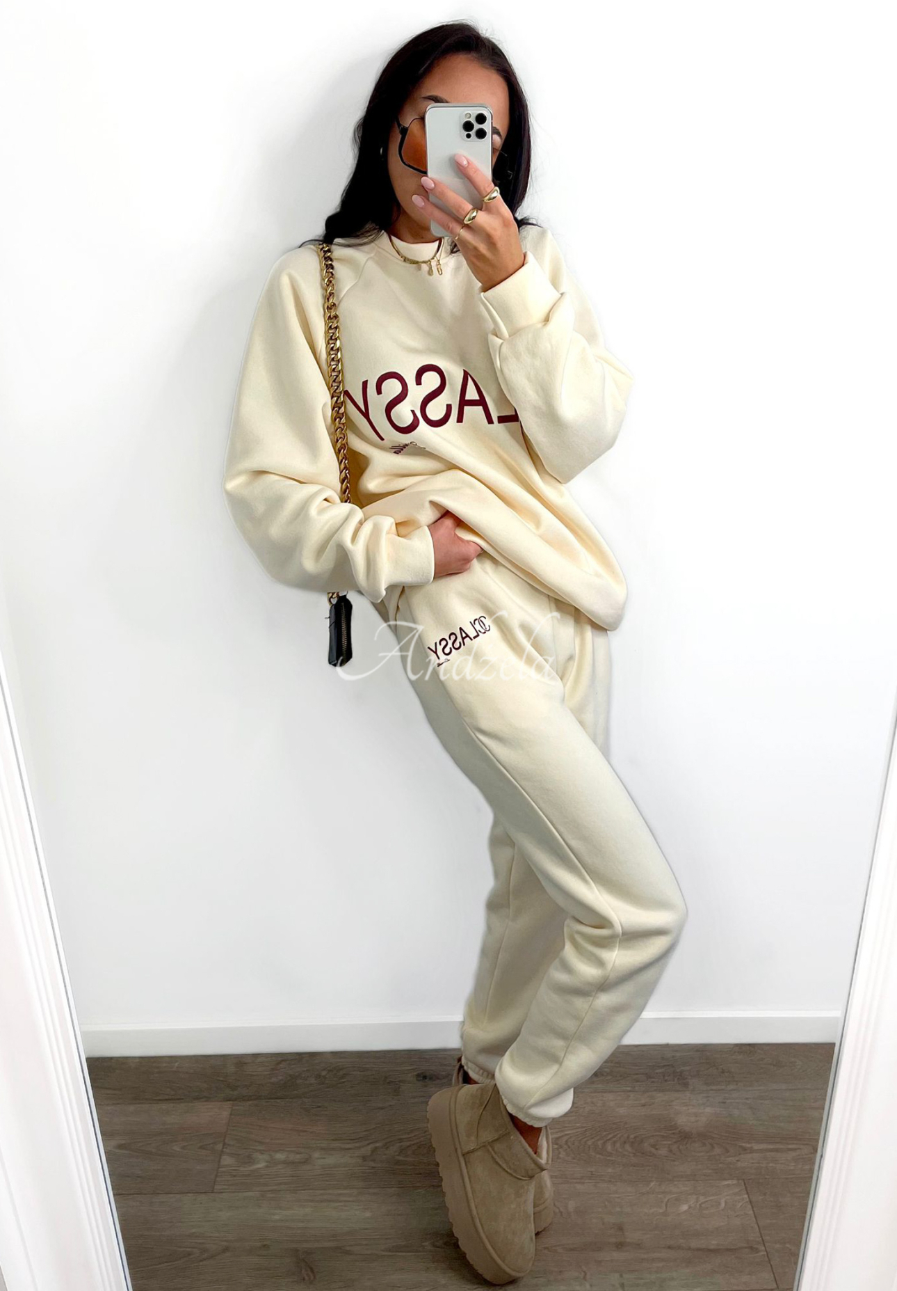 Langes Sweatshirt mit Print La Milla Classy Beige