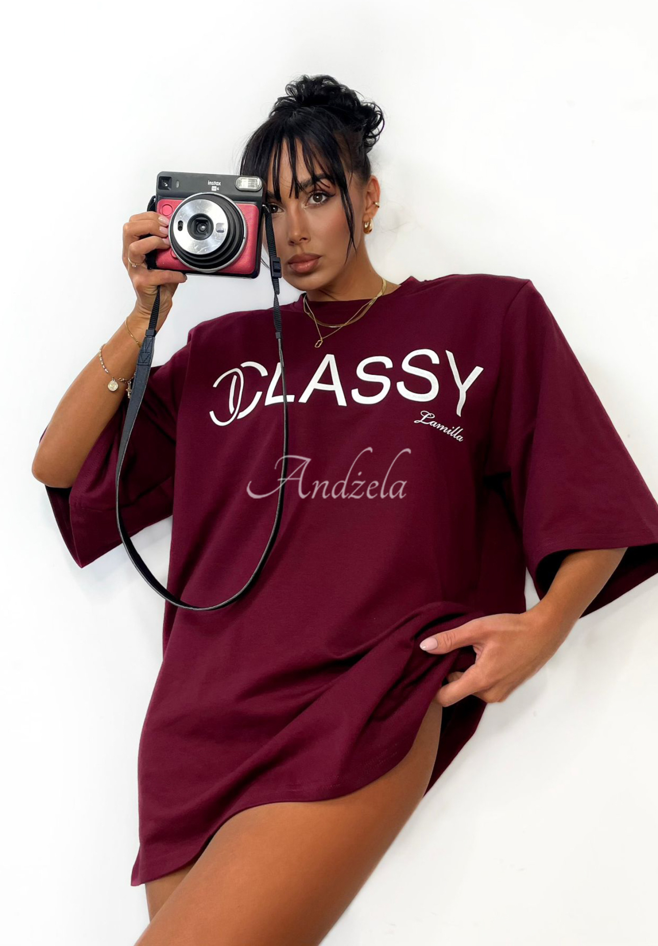 T-Shirt mit Print La Milla Classy Burgunderrot