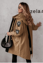 Jacke parka z kapturem Point Of View Camel