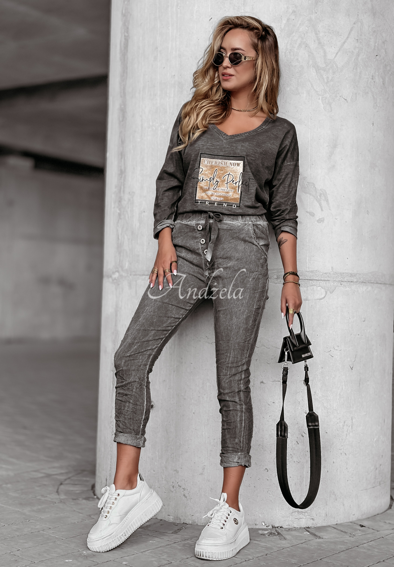Simply Perfect dark grey printed blouse II