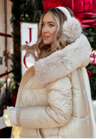 Pikowana Jacke z futerkiem Winter To Go Beige