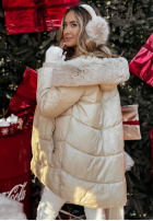 Pikowana Jacke z futerkiem Winter To Go Beige