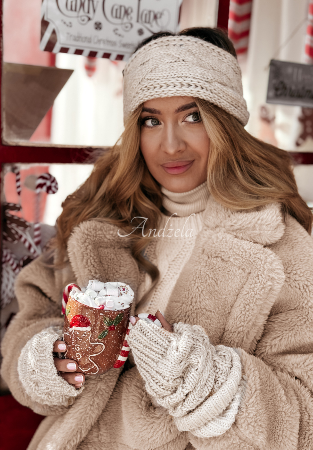 Geflochtenes Stirnband Winter Wishes Beige