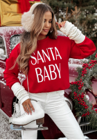 Świąteczna Sweatshirt z nadrukiem Santa Baby Rot