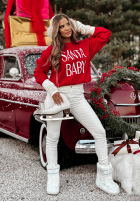 Świąteczna Sweatshirt z nadrukiem Santa Baby Rot