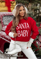 Świąteczna Sweatshirt z nadrukiem Santa Baby Rot