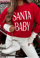 Świąteczna Sweatshirt z nadrukiem Santa Baby Rot