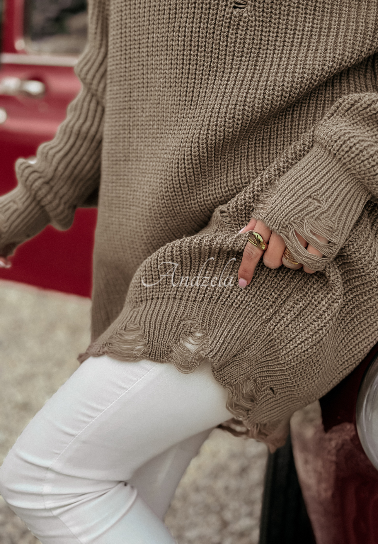 Langer Pullover Amore Delight Beige