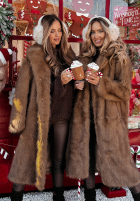 Długi Mantel futerko Hot Cocoa Camel