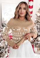 Świąteczny Pullover Christmas Time Beige