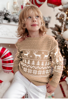 Dziecięcy świąteczny Pullover Christmas Time Beige