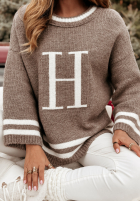 Pullover z paskami Harpers Beige