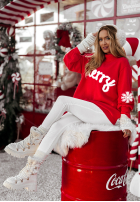 Świąteczny Pullover z wiskozy Merry Time Rot