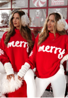 Świąteczny Pullover z wiskozy Merry Time Rot