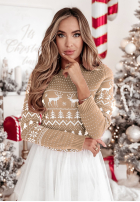 Świąteczny Pullover Christmas Time Beige