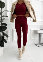 Set Bluse i Leggings Magnifique Burgunderrot