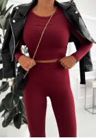 Set Bluse i Leggings Magnifique Burgunderrot