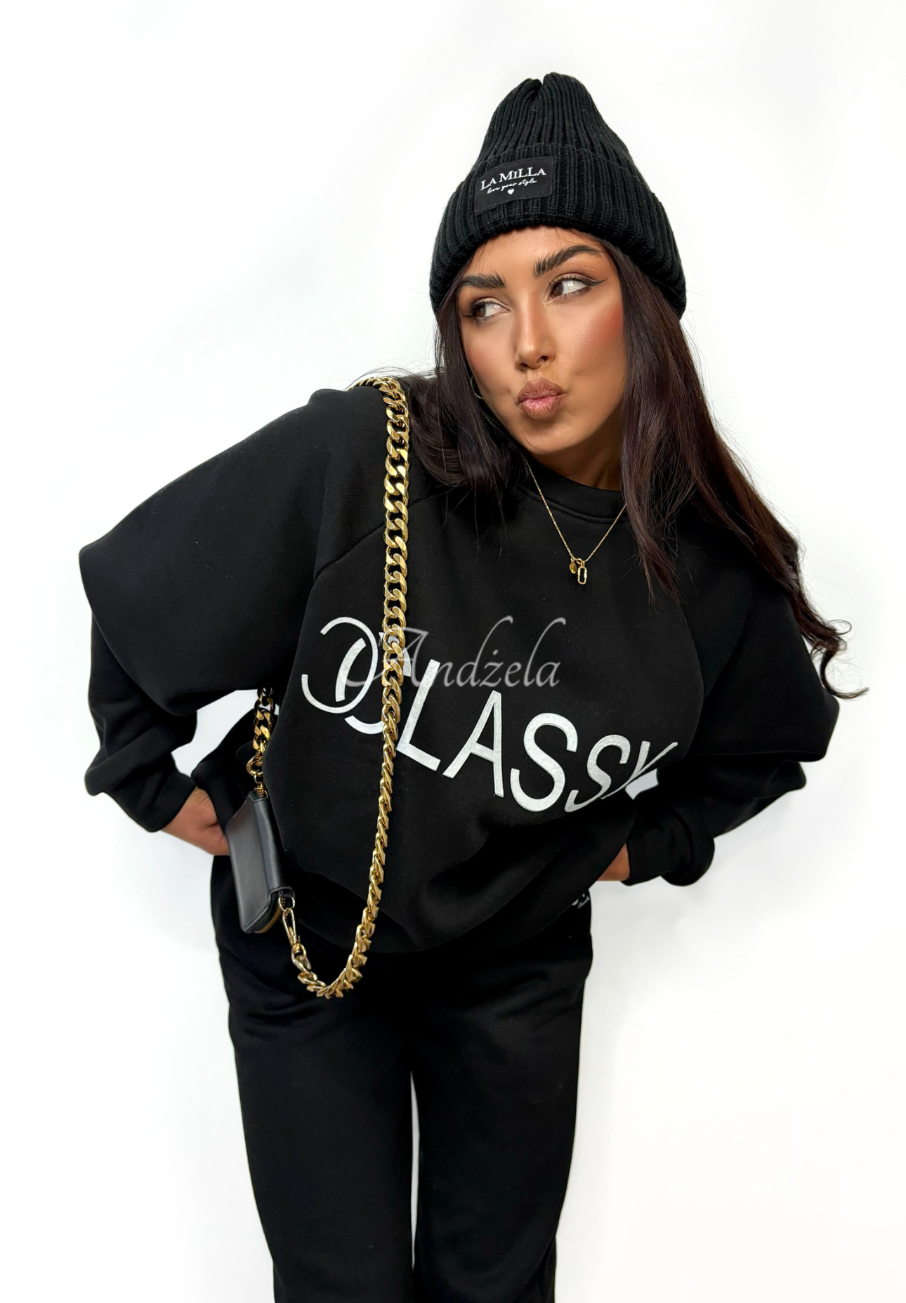 Langes Sweatshirt mit Print La Milla Classy Schwarz