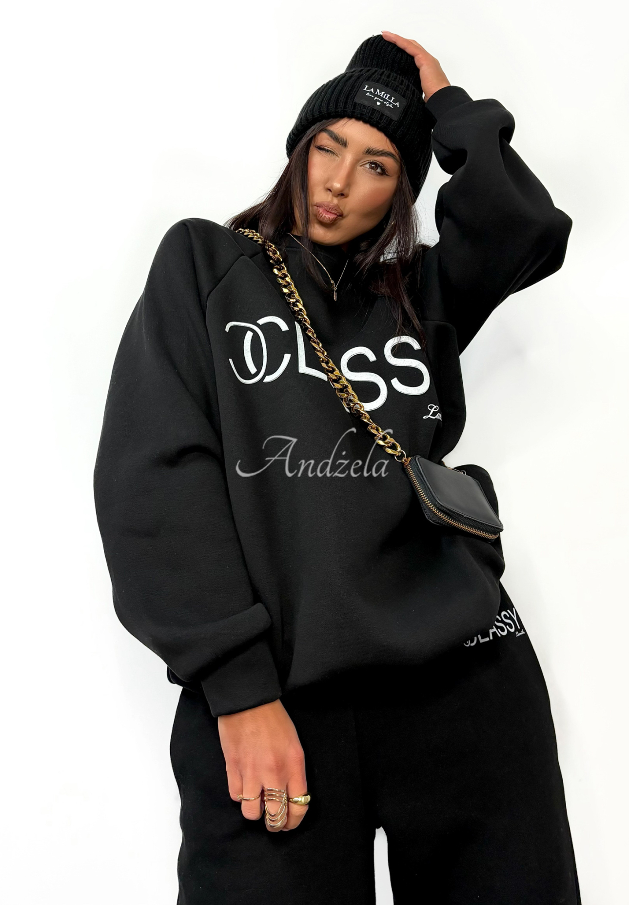 Langes Sweatshirt mit Print La Milla Classy Schwarz