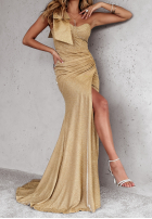 Brokatowa Kleid maxi Diamond Of The Season Gold