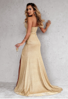 Brokatowa Kleid maxi Diamond Of The Season Gold