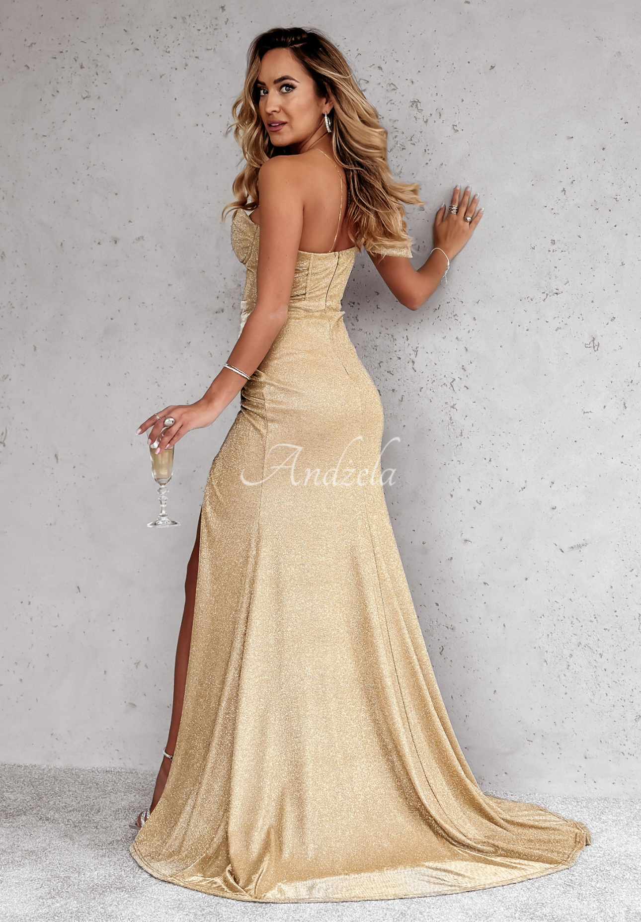 Glitzerndes Maxikleid Diamond Of The Season Gold