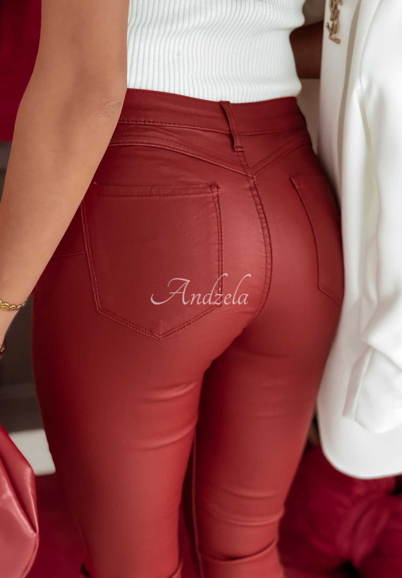 Kunstlederhose Isabell Rot